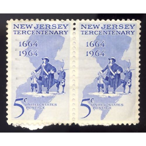 Timbre U S A, New Jersey Tercentenary 1664 - 1964, United States Postage 5 Cents Oblitérés