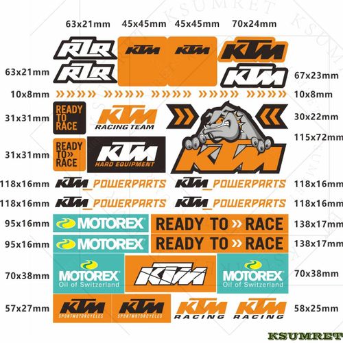 Autocollants Ktm Prêts À La Course,Autocollants Avec Logo Du Kit De Moto Duke.Orange.