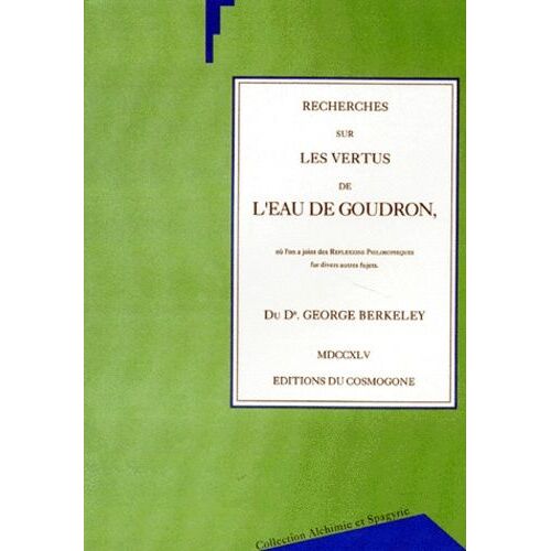 Recherches Sur Les Vertus De L'eau De Goudron