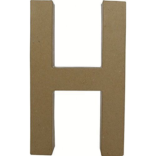 Decopatch AC401O - Un support en papier brun mache 5x22x30 cm, Lettre fantaisie H