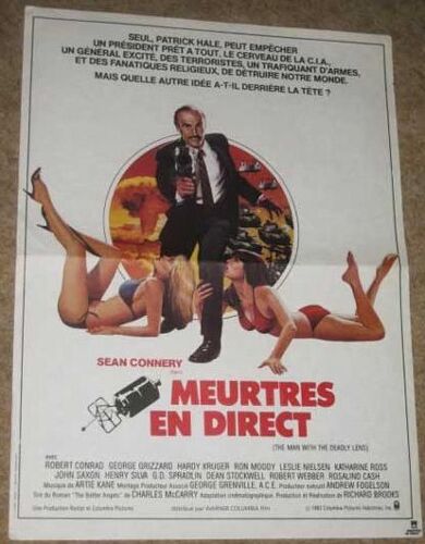 Affiche D'époque Originale  Meurtres En Direct  Avec Sean Connery  Robert Conrad Hardy Kruger Leslie Nielsen Format 40x52cm