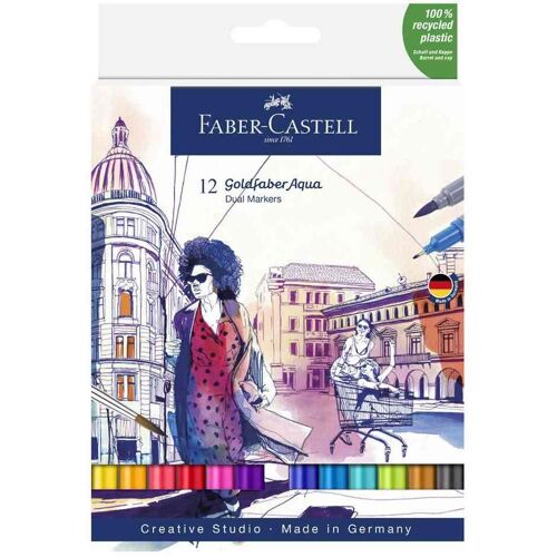 Faber-Castell Marqueur Aquarelle Goldfaber, Étui De 12