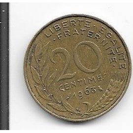 Piece 20 Cts De Francs 1963