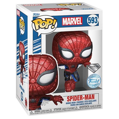 Figurine Funko Pop - Marvel Comics N°593 - Spider-Man - Diamant (68371)