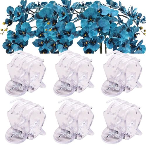 20-1000 pièces transparent 6 griffes orchidée Clips en plastique papillon fleurs Support clair fixateur pour jardin vigne tige plantes escalade