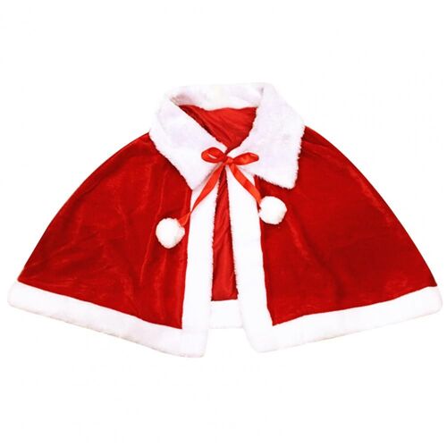Costume De Cosplay Du Père Noël En Velours, Châle, À Capuche, À Lacets, Pour Hommes, Femmes Et Enfants, Cape De Noël