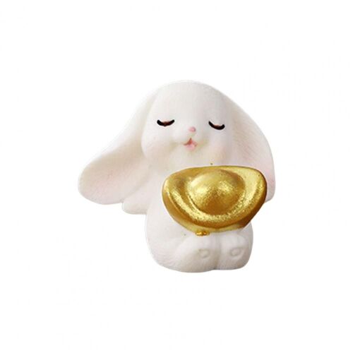 Sculpture de lapin en forme vive, Adorable, en Posture Active, décoration de dessin animé