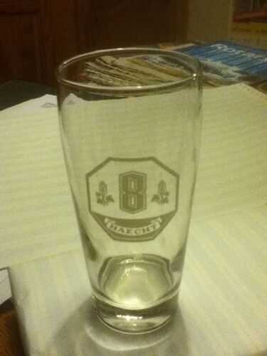 Verre A Bière Emaillé Blanc Pour Collection Marque Haecht Écusson - 25 Cl Fond Épais.