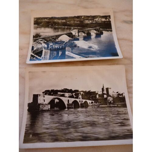 Lot De Deux Photos Noir Et Blanc Du Pont D'avignon :Le Pont St Benezet.