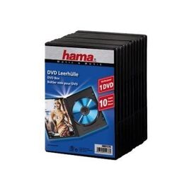 Hama DVD Jewel Case with foil - Boîtier pour DVD - capacité : 1 DVD - noir (pack de 10)
