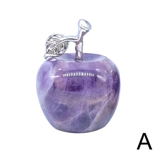 Statue en forme de pomme en cristal de guérison, Figurine en pierre précieuse, cadeau de méditation, Agate, Quartz, décoration de noël, maison, bureau, chambre, X2W0