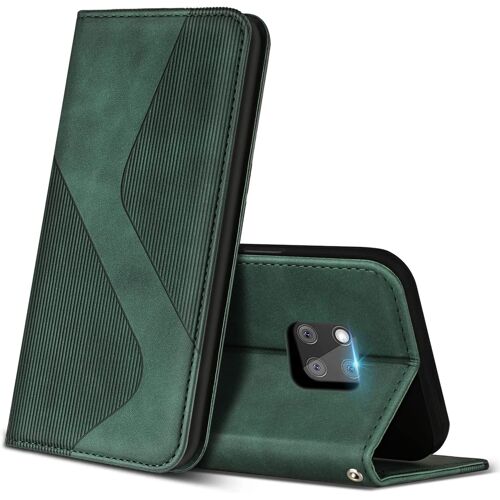 Coque Pour Huawei Mate 20 Pro, Premium De [Emplacements Cartes] [Magnetique], Clapet Folio Pour Huawei Mate 20 Pro (Vert)