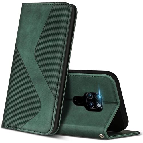 Coque pour Huawei Mate 20, Premium de [Emplacements Cartes] [Magnetique], Clapet Folio pour Huawei Mate 20 (Vert)
