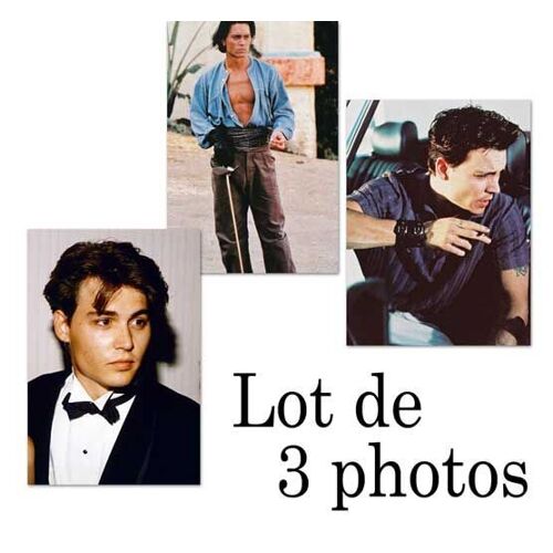 Lot De 3 Photos - Photo Johnny Depp - Format 10 X 15cm