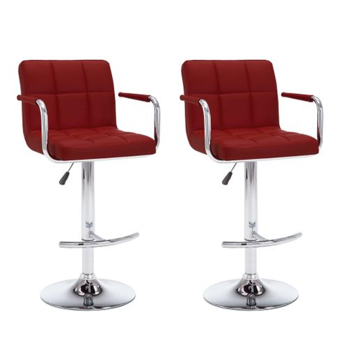 Vidaxl Tabourets De Bar 2 Pcs Rouge Bordeaux Similicuir