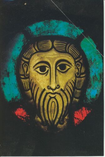 Image Pieuse, Christ De Wissembourg (Vitrail Du X I Ème Siècle), Laisse Toi Regarder