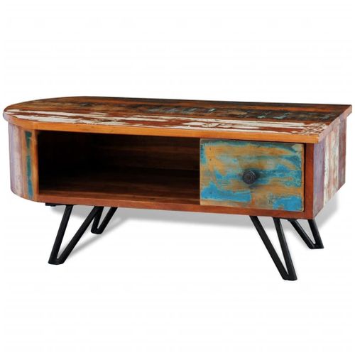 Vidaxl Table Basse Avec Pieds En Fer Bois Massif De Récupération