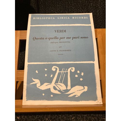 Verdi Questa O Quella Per Me Pari Sono Partition Ténor Piano Rigoletto Ricordi