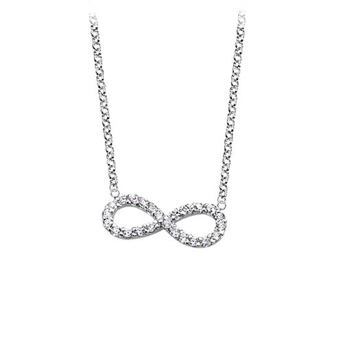 Collier Infini Lotus Silver Blanc Lp1253-1/1 Zircone Argent 925 Jlp1253-1-1