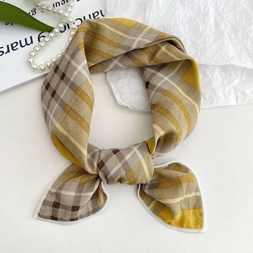 55cm Laies Bandeau Coton Lin Carré Écharpe Femmes Coréennes Collège Filles Mode Printemps Automne Nouveau Style Élégant Cou Foulards-Taille Unique-26