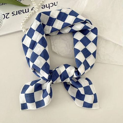 55cm Laies Bandeau Coton Lin Carré Écharpe Femmes Coréennes Collège Filles Mode Printemps Automne Nouveau Style Élégant Cou Foulards-Taille Unique-45
