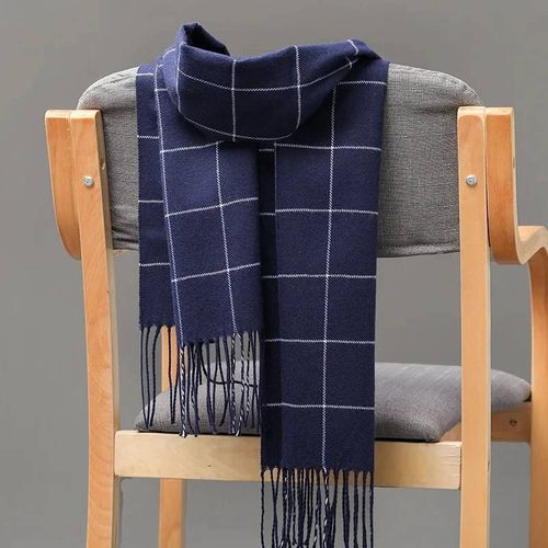 Écharpe En Cachemire Pour Hommes,Garde Au Chaud,Décontractée,Marque De Styliste,Pashmina,Pompon,Châle D'affaires,Nouvelle Collection Hiver 2023--3