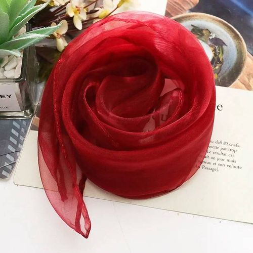 Écharpe Carrée En Mousseline De Soie,12 Pièces,45/60/70cm,Petite Écharpe Pour Spectacle De Danse Pour Enfants,Couleur Bonbon,Cadeau-45x45cm-Vin Rouge