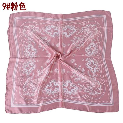 Offre Spéciale Européenne Et Américaine Vintage Paisley Petite Fleur De Cajou 70*70 Satin Carré Foulard En Soie-> 8y-Rose