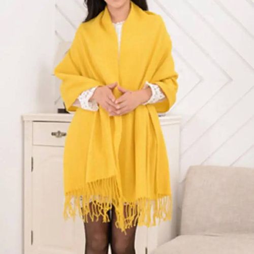 Écharpe En Imitation Cachemire Pour Femme,Châle Épais Et Chaud,À La Mode,Automne Et Hiver-Yellow-180cm