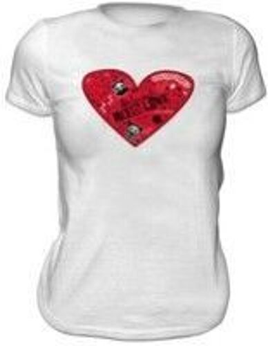 Skelanimals - T-Shirt Femme Blanc Valentine Taille L