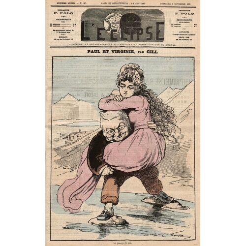 L'eclipse N°367 : Journal De Caricature - Thiers Et Marianne Par Andre Gill 1875