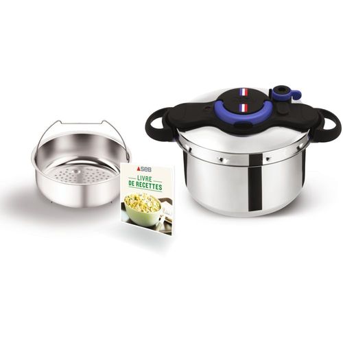 Autocuiseur SEB ClipsoMinut French cocotte 7.5L P4624825 avec un livre de recettes