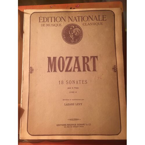 Mozart 18 Sonates Pour Piano - Livre Ii - Edition Nationale De Musique Classique