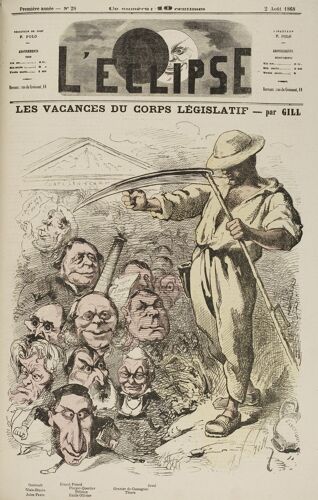 L'eclipse N°28 : Rare Ancien Journal De Caricature - Vacances Corps Legislatif Par Andre Gill 1868