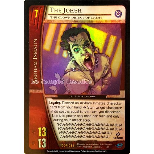Carte Vs System Dc Comics - The Joker, The Clown Prince Of Crime Dor-081 Vo Foil
