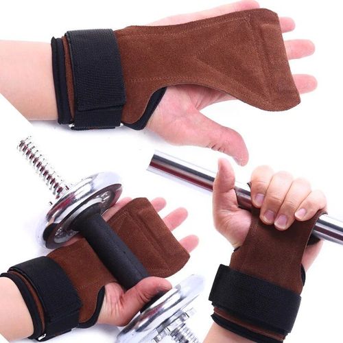 Gants De Gymnastique Double Couche En Cuir De Vache,1 Paire,Barre Haute Horizontale,Équipement De Levage De Poids - Type Pro Cowhide Brown-L