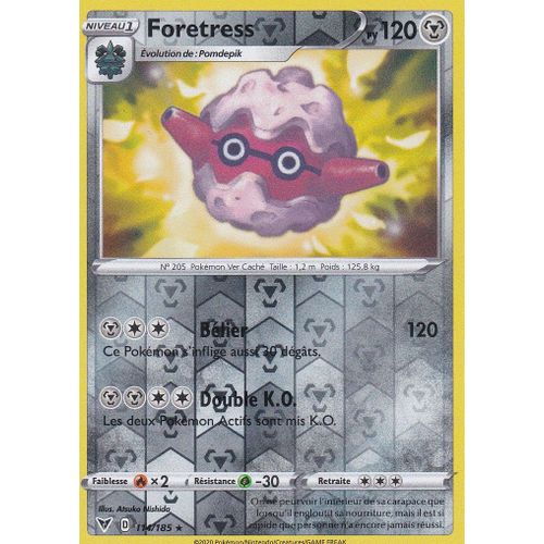 Carte Pokemon - Foretress - 114/185 - Holo-Reverse - Épée Et Bouclier 4 - Voltage Éclatant - Eb4 - Vf