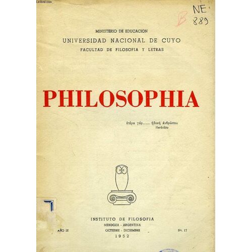 Philosophia, Año Ix, N° 17, 1952
