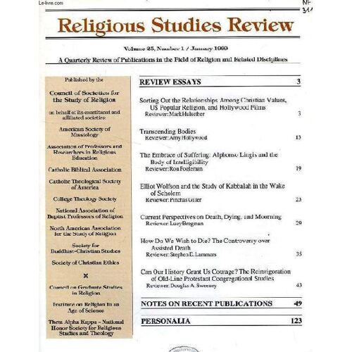 Religious Studies Review, Vol. 25, N° 1, Jan. 1999
