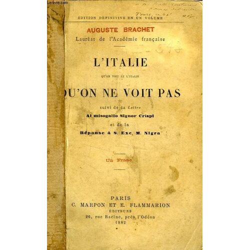 L'italie Qu'on Voit Et L'italie Qu'on Ne Voit Pas