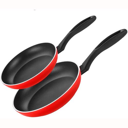 Set De 2 Poêles À Frire Induction 20-24cm Aluminium Forgé, Antiadhésif Sans Pfoa, , Rouge, Fagor, Maxima