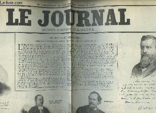 Le Journal, Supplément Illustré Du Lundi 20 Janvier 1896, 4e Année : Les Contes À La Coca - La Coca Du Pérou - Les Débuts De La Coca En Thérapeutique - Le Vin Mariani ...