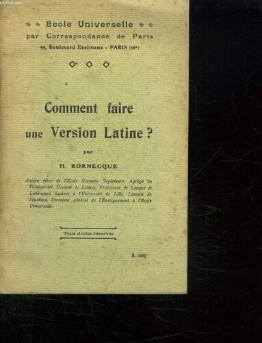 Comment Faire Une Version Latine ?.