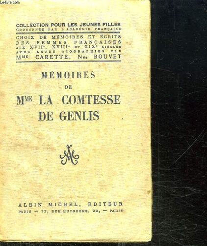 Memoires De  Mme La Comtesse De Genlis.