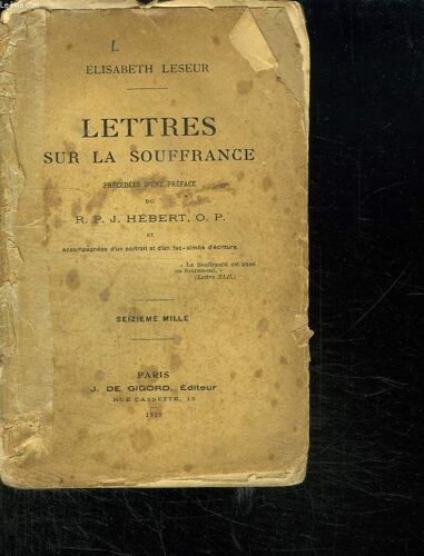 Lettres Sur La Souffrance.