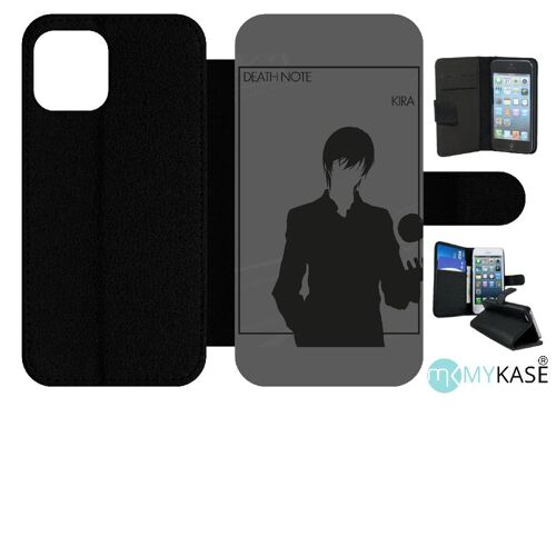 Etui À Rabat Iphone 12 - Death Note Kira - Simili-Cuir - Noir