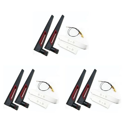 3X Câble Double Bande M.2 IPEX MHF4 U.Fl 2X8Dbi Vers Antenne WiFi en Queue de Cochon RP-SMA pour Carte AX210 AX200 9260 9560 NGFF