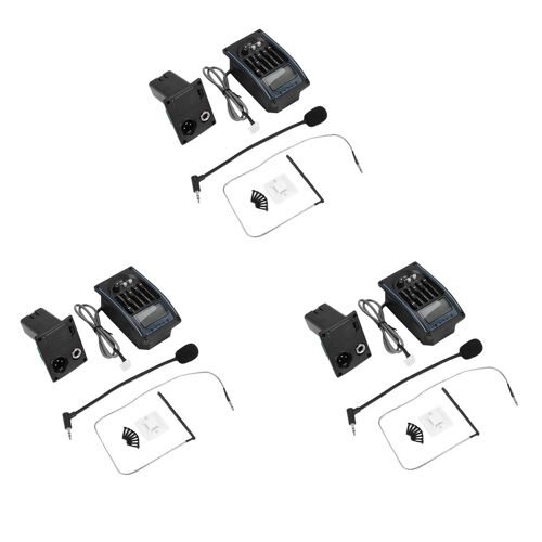 3x 5 Bandes De Guitare Acoustique Mini Eq Préampli Lcd Tuner Égaliseur Avec Ramassage Lc-5