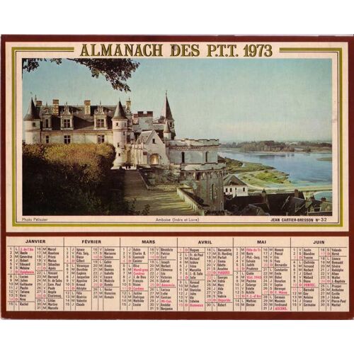 Almanach Des P.T.T. 1973, Amboise Et Le Trayas-Estérel