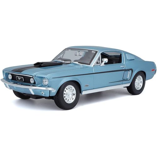 Ford Mustang Gt Cobra Jet 1968 Light Blue Metal Maisto 31167 1/18 Special Edition-Maisto